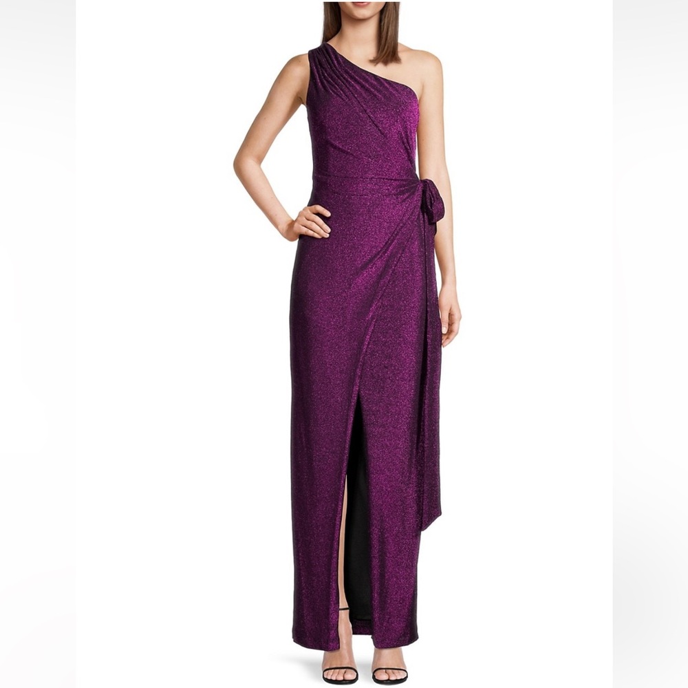 NWT Aidan Mattox Asymmetric Knit Wrap Dress